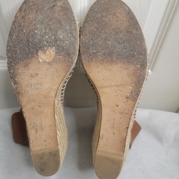 Céline Phoebe Philo Leather Espadrille Wedges size 39 - Picture 9 of 16